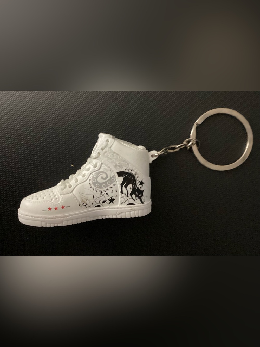 3D Mini White Hy-Top Sneaker Keychain Collectible Gift for Sneakerhead Lovers